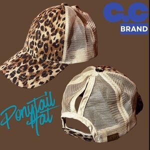 C.C Leopard Ponytail Baseball Cap